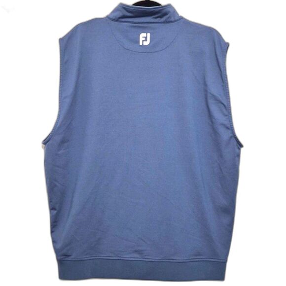 FootJoy Half Zip Performance Golf Vest Men L Blue Custom Club Logo Nylon Blend - Picture 2 of 10
